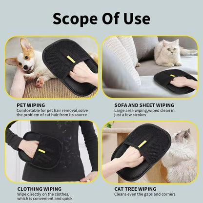 2 Pcs Pet Hair Remover Glove,Pet Hair Removal Gloves,Electrostatic Pet Hair Remover Glove Washable Reusable Cat & Dog Hair Remover for Couch, Furniture, Carpet,Clothing,Car Seats