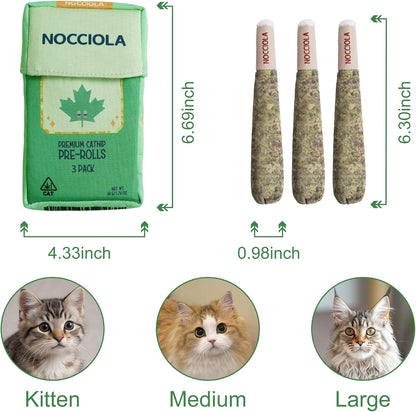 3 Pack Catnip Toys for Cats, Funny Cat Toys Filled with 100% Pure Organic Catnip, Safe Kitten Teething Chew and Kicker Toys